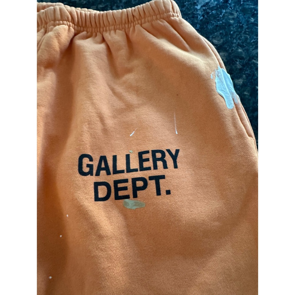 Gallery Dept Flare Sweatpants Orange Paint Splatter Josue Thomas Mens Large L - Picture 7 of 16